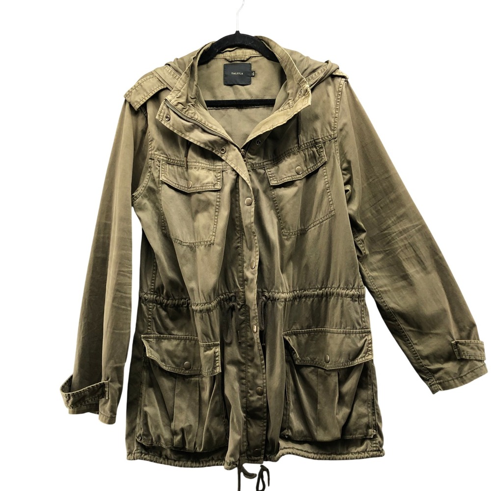 Talula Trooper Field Jacket Womens L Army Green Utility Military Drawstring